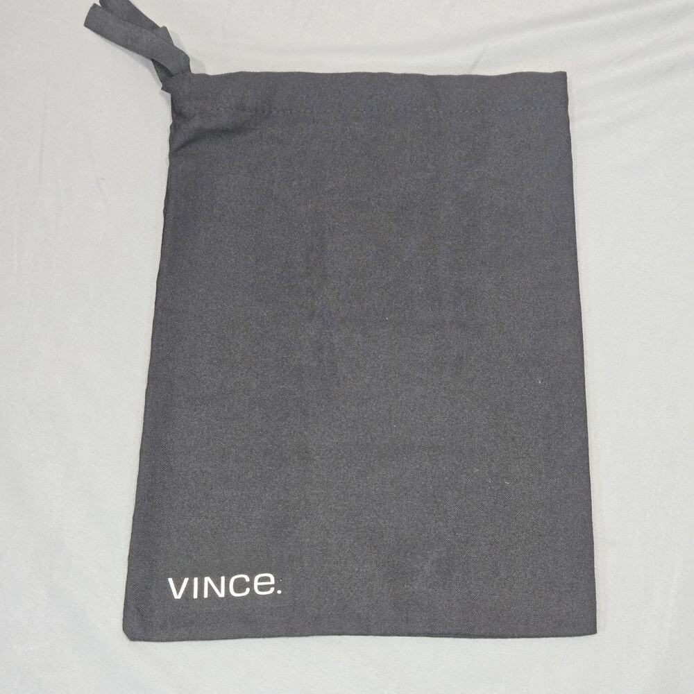 Vince Black Flannel Cotton Drawstring Dust Bag Small Shoe Pouch 14x10